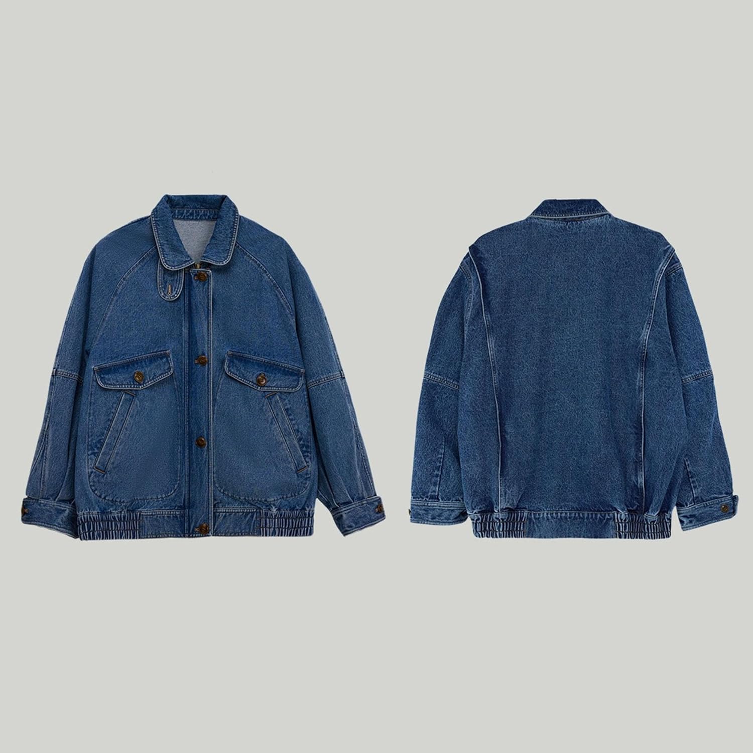 Women Casual Jean Jacket Long Sleeve Shirt Shacket With Pockets Women Casual Jean Jacket Long Sleeve Shirt Shacket With Pockets