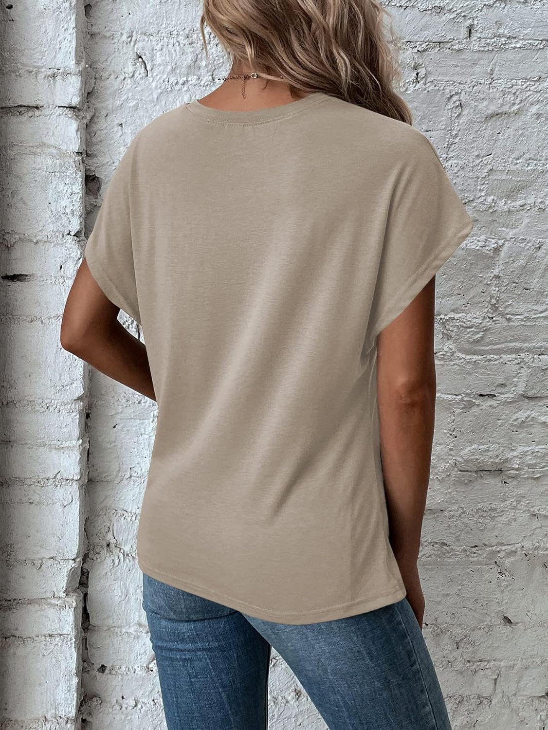 Asymmetrical Tops for Women Twist Front Top Crewneck Knot Short Sleeve T Shirts Asymmetrical Tops for Women Twist Front Top Crewneck Knot Short Sleeve T Shirts