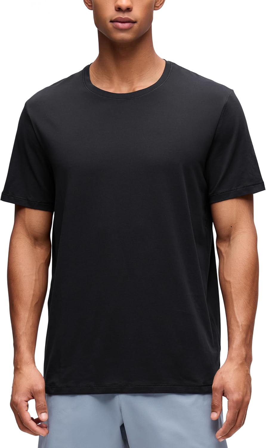 Cotton-Blend Athletic Shirts for Men - Short Sleeve Moisture Wicking Soft Workout Casual Tee Tops Basic T-Shirt