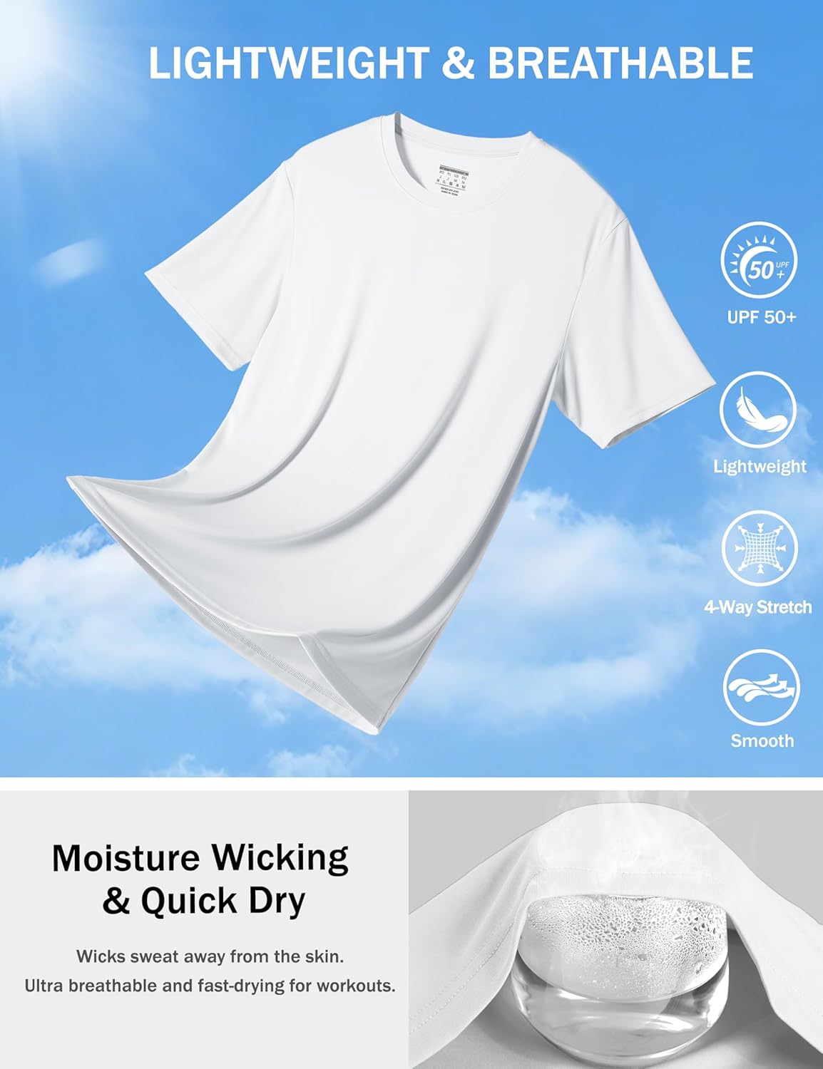 Men's Workout Shirts Dry Fit UPF Athletic T Shirts Short Sleeve Cooling Quick Dry Running Gym Active Tee Tops Men's Workout Shirts Dry Fit UPF Athletic T Shirts Short Sleeve Cooling Quick Dry Running Gym Active Tee Tops