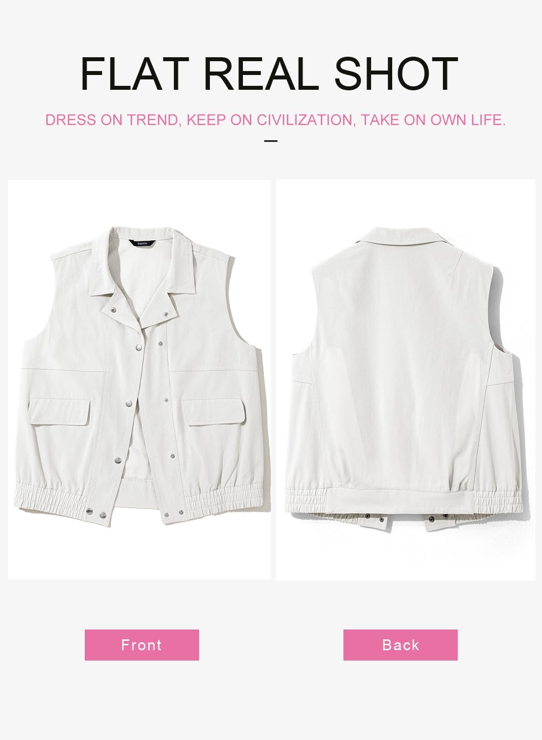 Womens Vests Spring Summer Outerwear Button Down Lapel Collar Elastic Hem Sleeveless Jacket Cargo Vest Tops Womens Vests Spring Summer Outerwear Button Down Lapel Collar Elastic Hem Sleeveless Jacket Cargo Vest Tops