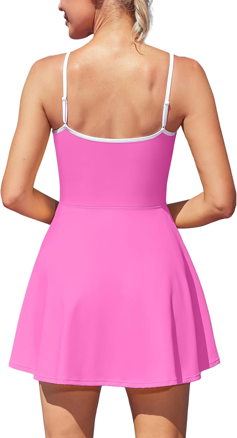 Women's Tennis Dress with Shorts Golf Workout Exercise Activewear Women's Tennis Dress with Shorts Golf Workout Exercise Activewear