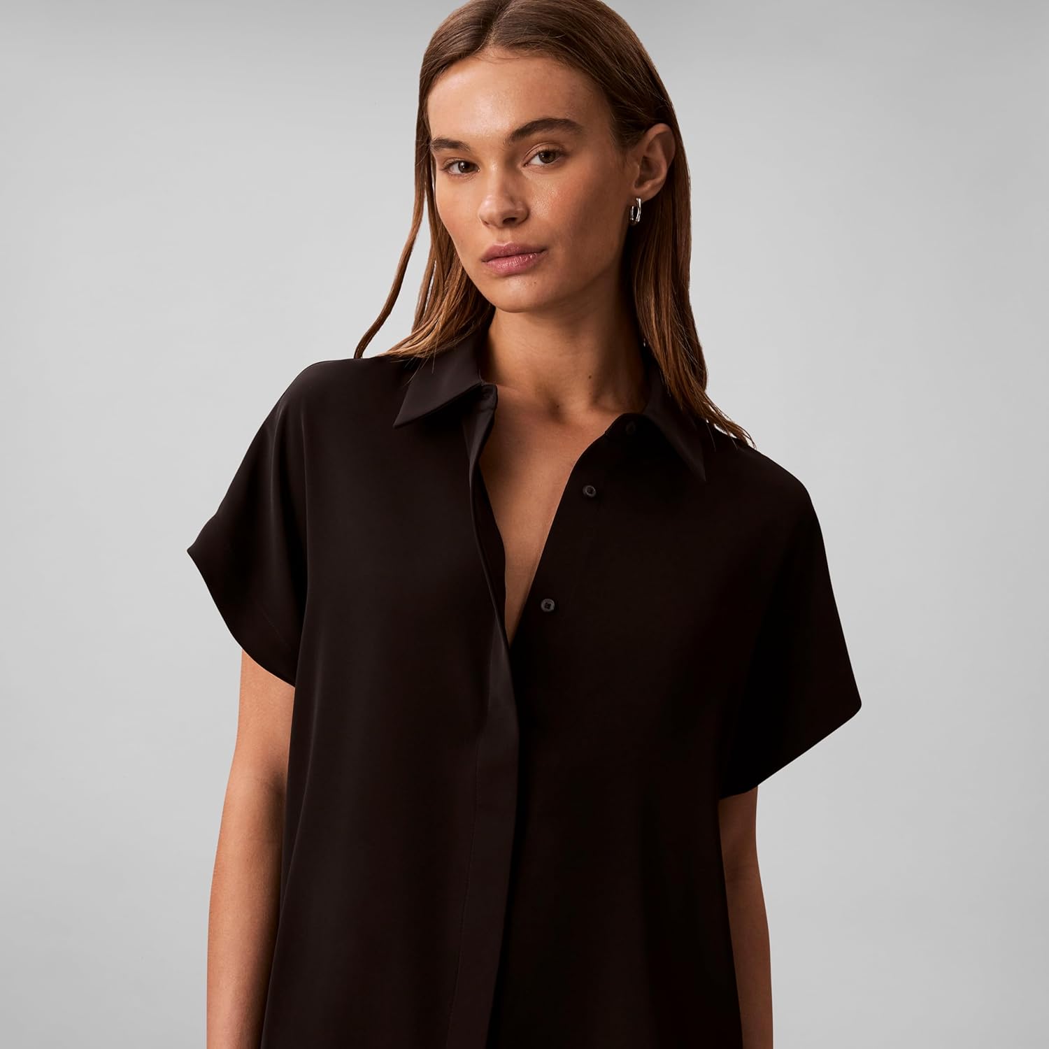 Women's Satin Short Sleeve Top Women's Satin Short Sleeve Top