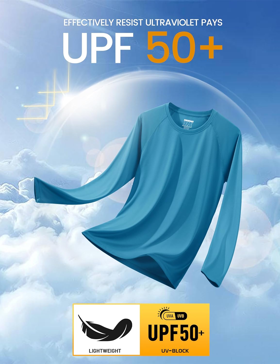 Men's Long Sleeve Shirts UPF UV Sun Protection Athletic Shirts for Hiking Running Workout Rash Guard Men's Long Sleeve Shirts UPF UV Sun Protection Athletic Shirts for Hiking Running Workout Rash Guard