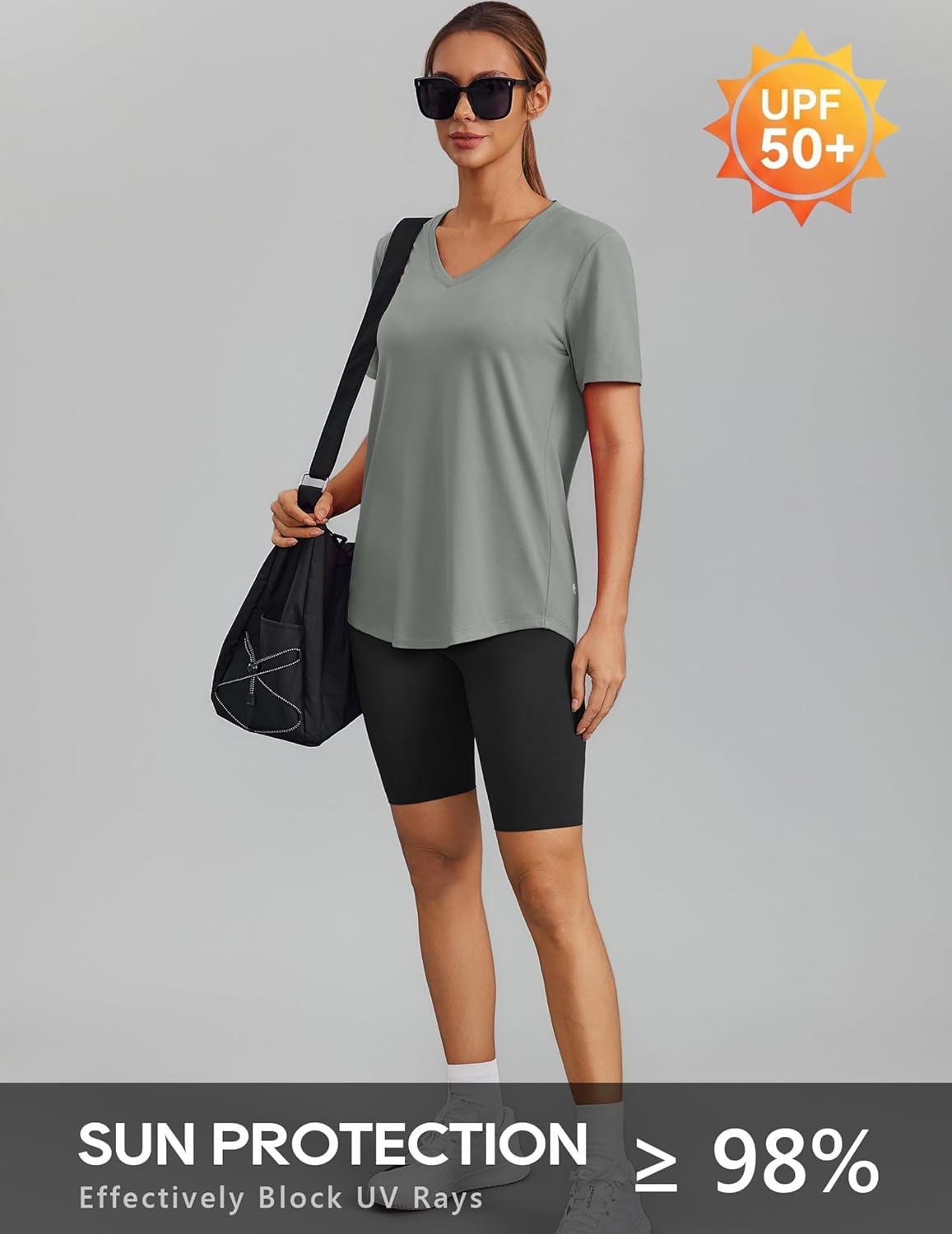 Soft Workout Tops for Women Short Sleeve V Neck Moisture Wicking UPF Sun Protection Quick Dry Gym Shirts Soft Workout Tops for Women Short Sleeve V Neck Moisture Wicking UPF Sun Protection Quick Dry Gym Shirts