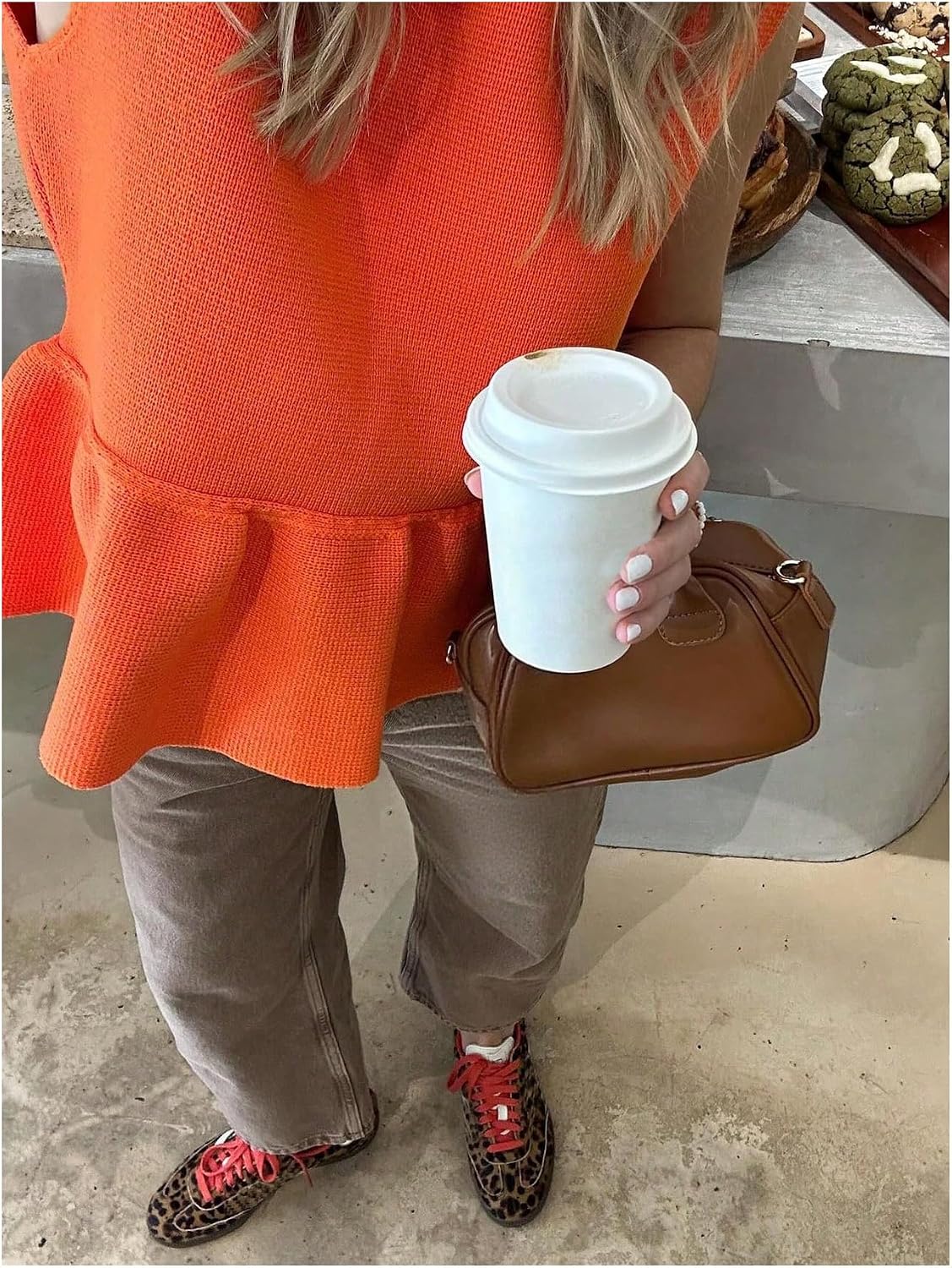 Women's Ruffle Peplum Sweater Tank Top Sleeveless Knit Babydoll Top Sweater Vest Jumper Women's Ruffle Peplum Sweater Tank Top Sleeveless Knit Babydoll Top Sweater Vest Jumper