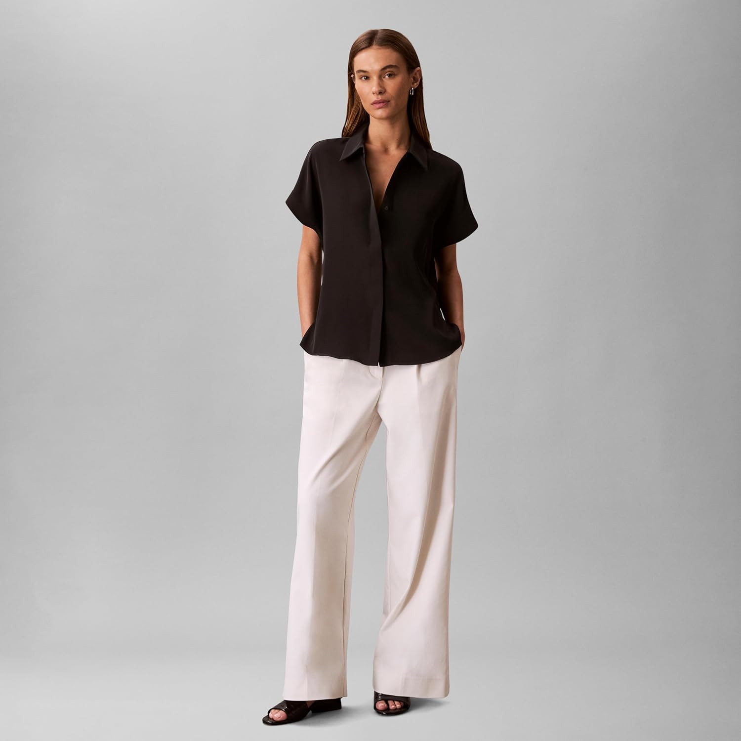 Women's Satin Short Sleeve Top Women's Satin Short Sleeve Top
