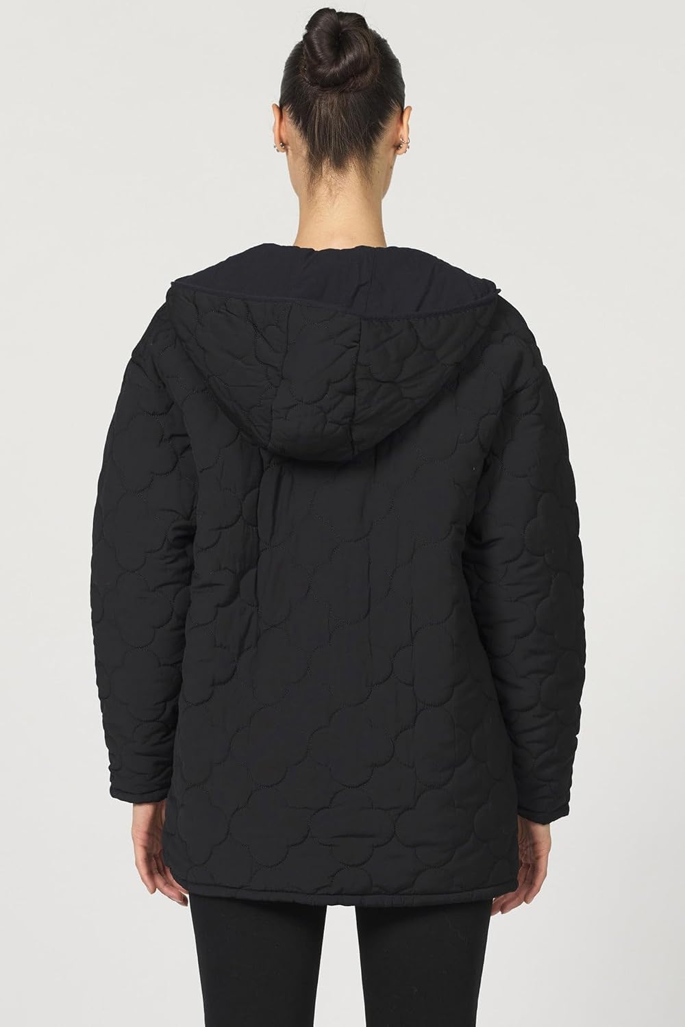 Liv Long Jacket Women 's Quilted Zip Front Hoodie Coat Liv Long Jacket Women 's Quilted Zip Front Hoodie Coat