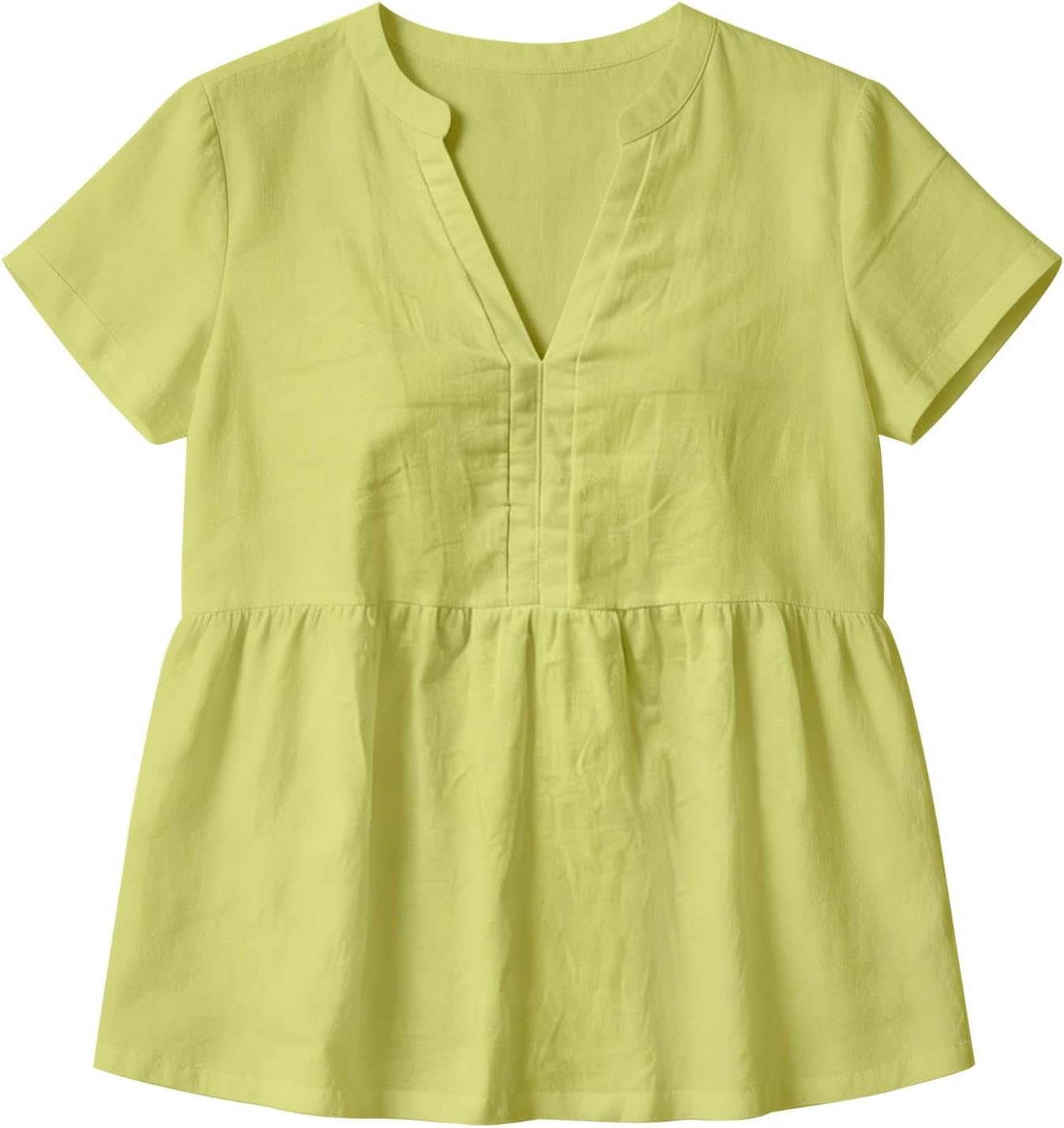 Womens Peplum Babydoll Tops Summer Cotton Linen Short Sleeve Pleated Flowy Shirts Casual Loose Fit V Neck Cute Blouse Womens Peplum Babydoll Tops Summer Cotton Linen Short Sleeve Pleated Flowy Shirts Casual Loose Fit V Neck Cute Blouse
