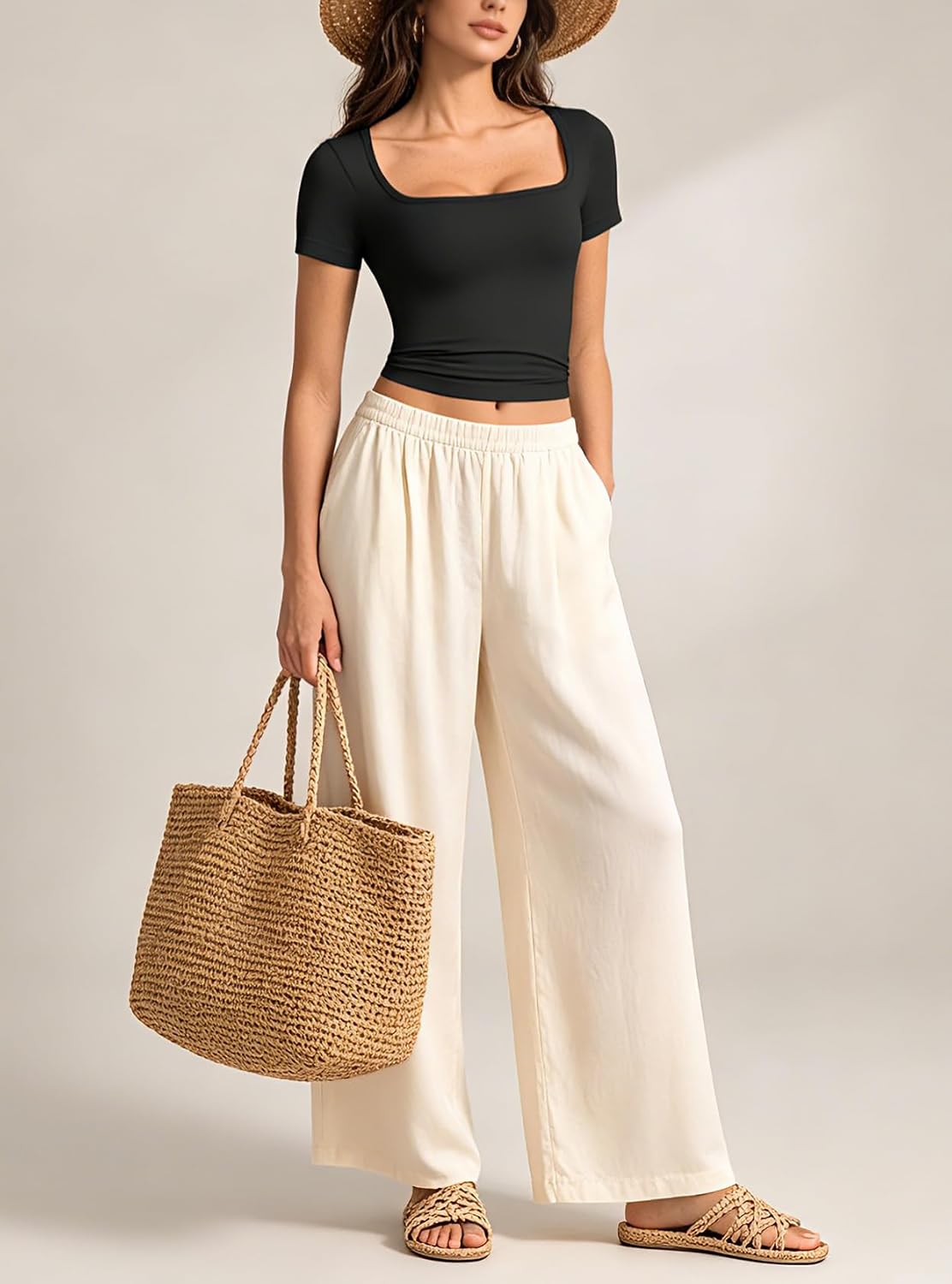 Women's Seamless Square Neck Crop Top Short Sleeve &Sleeveless Tank Tops Going Out Summer Clothes Women's Seamless Square Neck Crop Top Short Sleeve &Sleeveless Tank Tops Going Out Summer Clothes