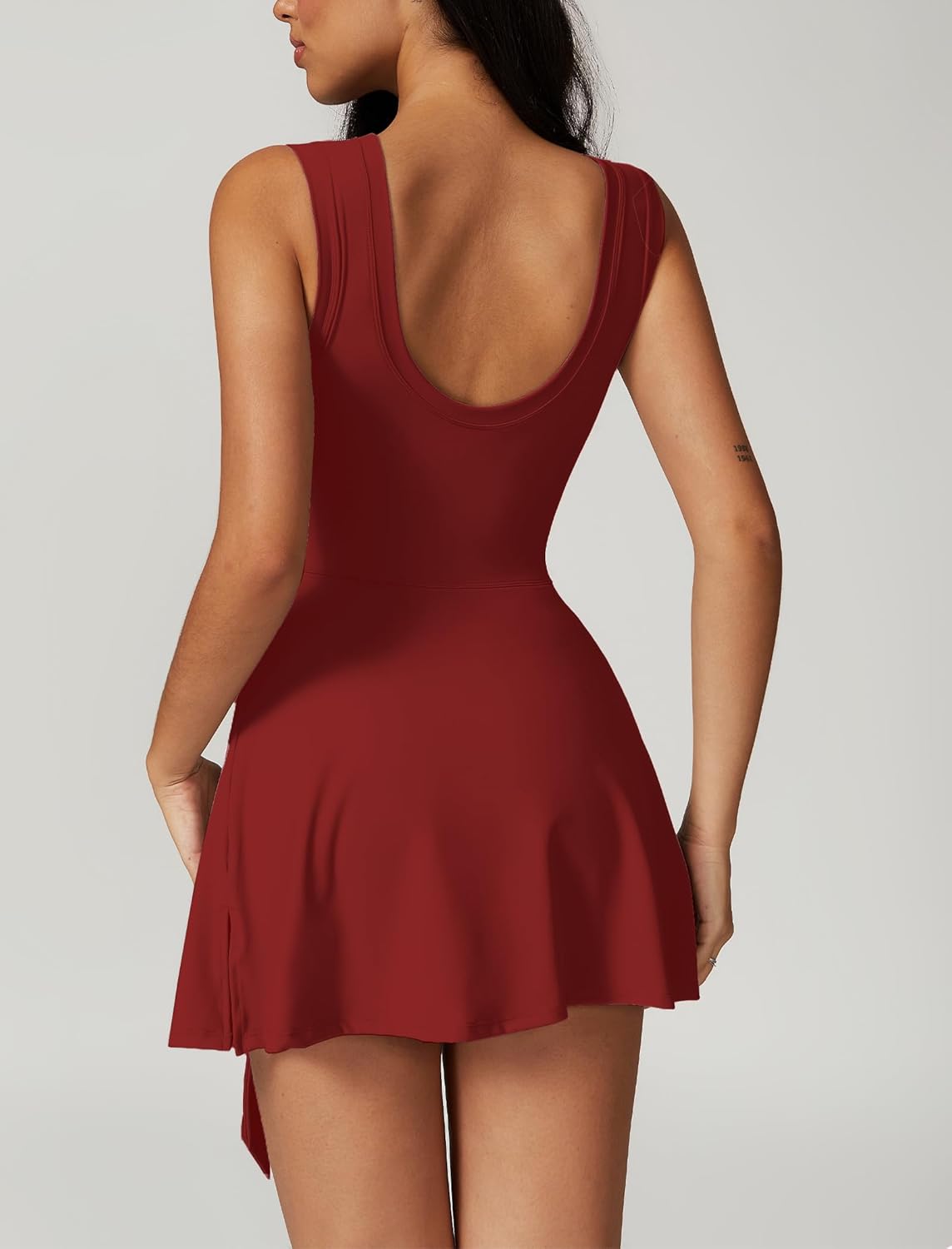 Womens High Neck Tennis Dress Sleeveless Wrap Skirt Built in Shorts Golf Athletic Dress Workout Rompers Womens High Neck Tennis Dress Sleeveless Wrap Skirt Built in Shorts Golf Athletic Dress Workout Rompers