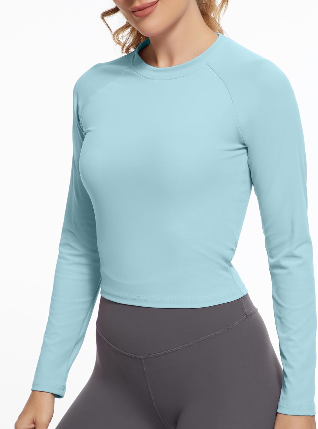 Womens Long Sleeve Crop Workout Tops Yoga Cropped Top Gym Shirts Athletic Clothes Slim Fit Womens Long Sleeve Crop Workout Tops Yoga Cropped Top Gym Shirts Athletic Clothes Slim Fit