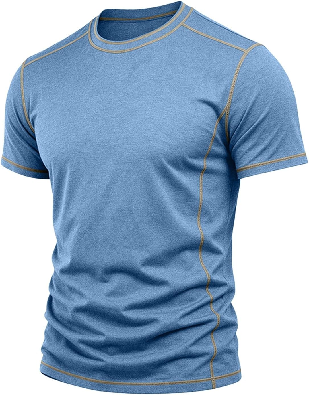 Mens Trendy T-Shirts Short Sleeve Crewneck Contrast Shirts Loose Fit Lightweight Casual Summer Workout Athletic Tops Mens Trendy T-Shirts Short Sleeve Crewneck Contrast Shirts Loose Fit Lightweight Casual Summer Workout Athletic Tops