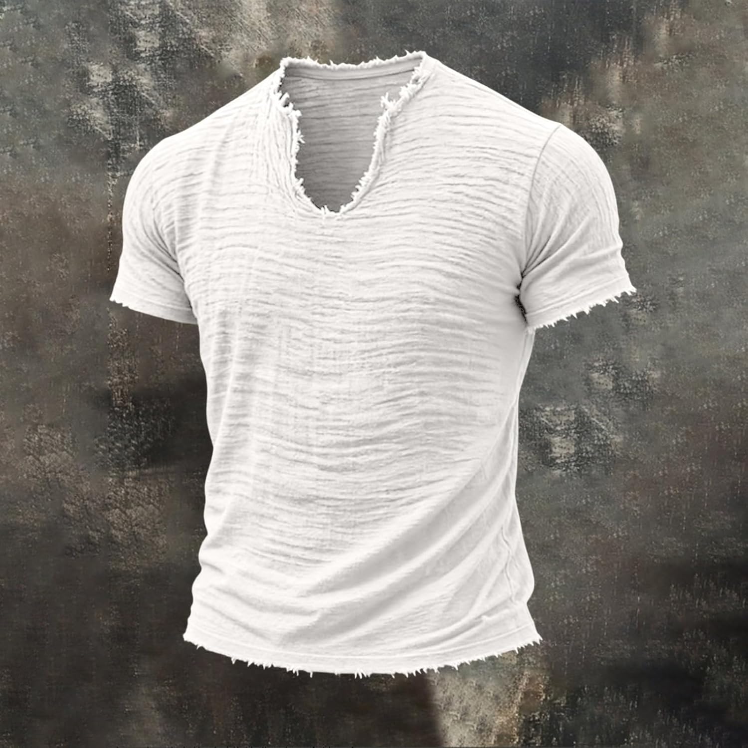 Men's Cotton Linen T-Shirts V Neck Raw Edge Washed Distressed Shirts Summer Short Sleeve Solid Loose Beach Tee Tops Men's Cotton Linen T-Shirts V Neck Raw Edge Washed Distressed Shirts Summer Short Sleeve Solid Loose Beach Tee Tops