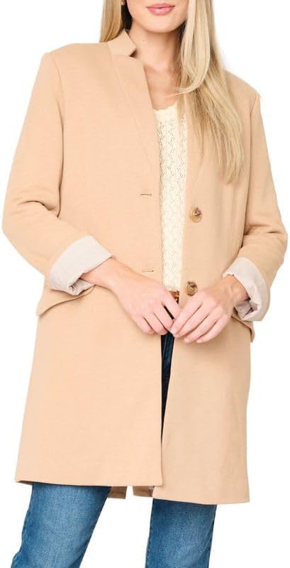 Women Notch Collar Knit Topper Lined Tailored Sweater Jacket Business Casual Outfits for Women Women Notch Collar Knit Topper Lined Tailored Sweater Jacket Business Casual Outfits for Women