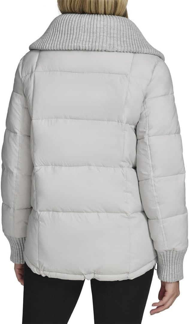 Women's Quilted Cold Weather Puffer Coat With a High-low Hem Women's Quilted Cold Weather Puffer Coat With a High-low Hem