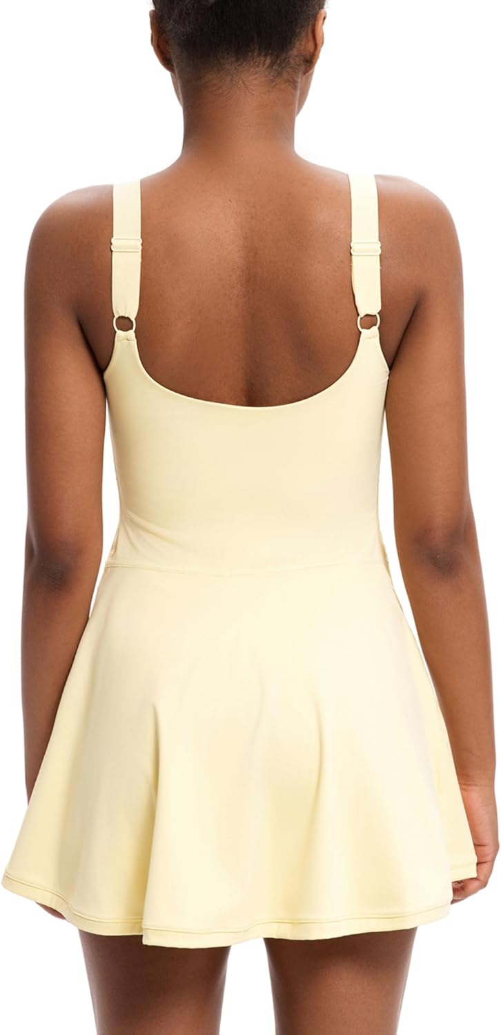 Womens Tennis Dress Built in Shorts Athletic Dress with Pockets for Golf Workout Active Womens Tennis Dress Built in Shorts Athletic Dress with Pockets for Golf Workout Active
