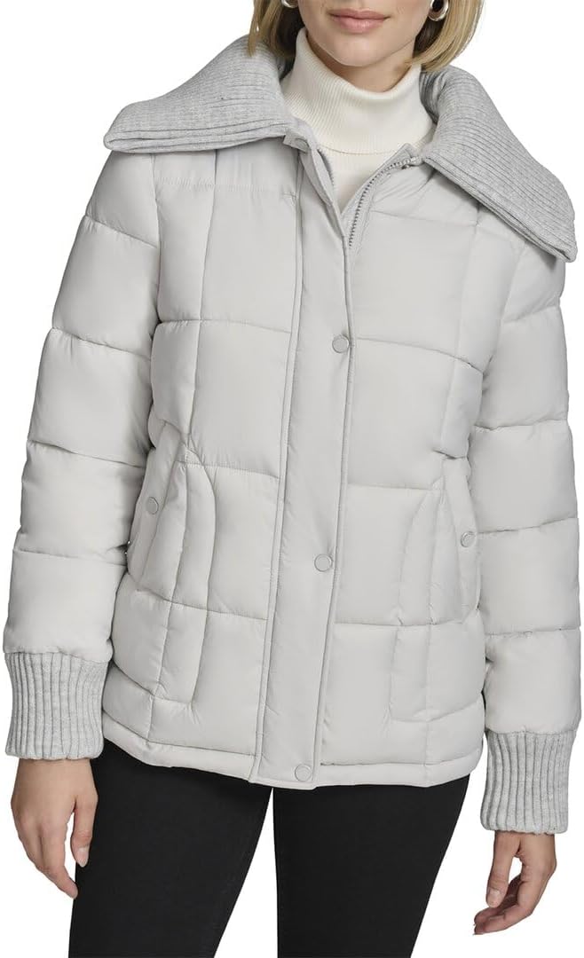 Women's Quilted Cold Weather Puffer Coat With a High-low Hem Women's Quilted Cold Weather Puffer Coat With a High-low Hem