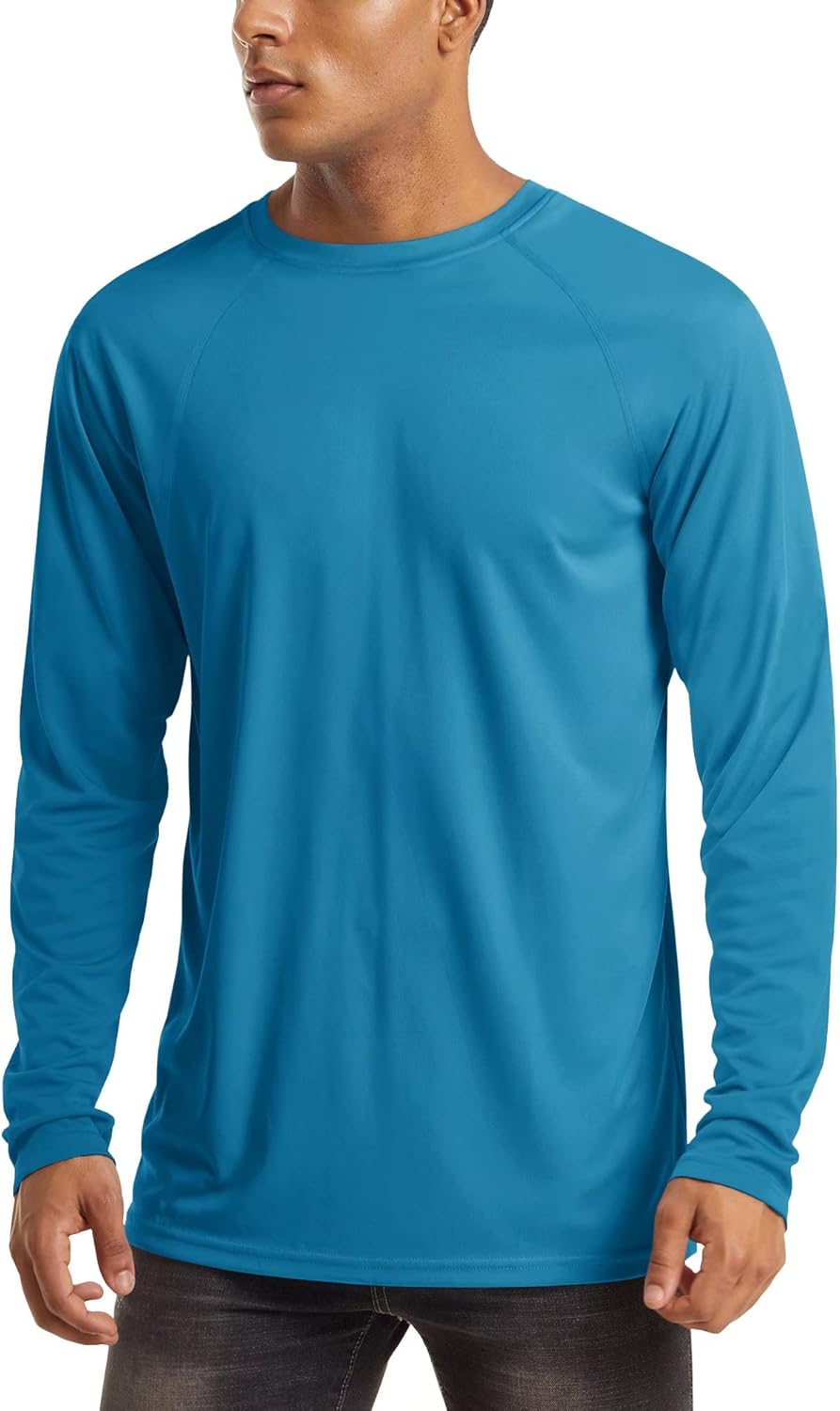 Men's Long Sleeve Shirts UPF UV Sun Protection Athletic Shirts for Hiking Running Workout Rash Guard
