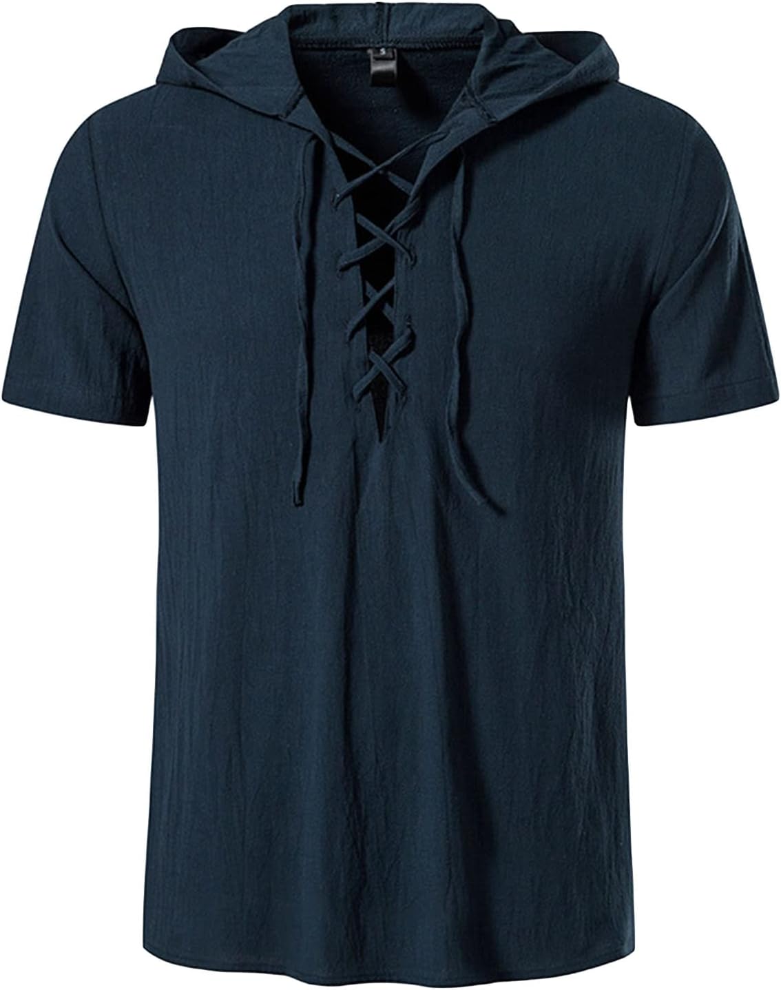 Men's Cotton Linen Hooded Shirt Short Sleeve V-Neck Drawstring Hoodies T-Shirts Lightweight Hippie Yoga Tee Tops Men's Cotton Linen Hooded Shirt Short Sleeve V-Neck Drawstring Hoodies T-Shirts Lightweight Hippie Yoga Tee Tops