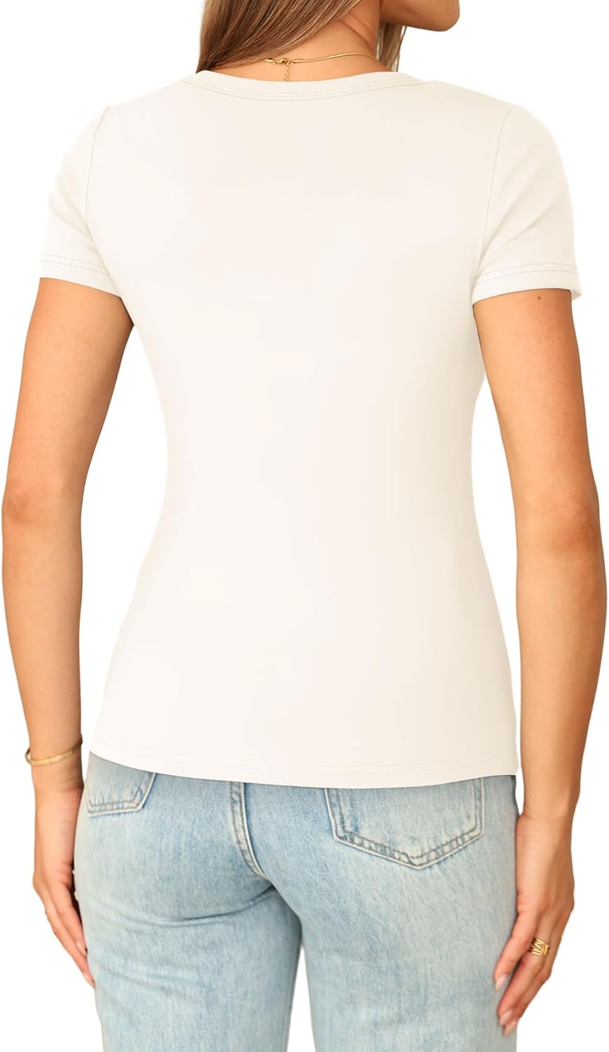 Short Sleeve Shirts for Women V Neck Summer Ribbed Tshirts Slim Fit Spring Fashion Going Out Basic Tees Short Sleeve Shirts for Women V Neck Summer Ribbed Tshirts Slim Fit Spring Fashion Going Out Basic Tees