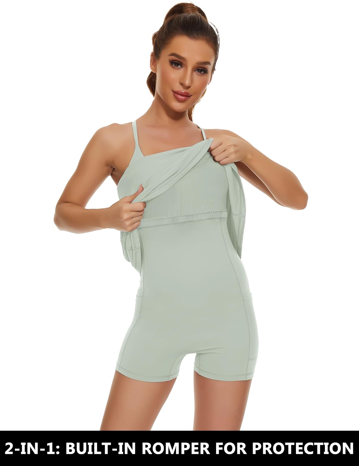 Womens Tennis Dress 2-in-1 Golf Workout Dress with Built-in Bra & Shorts Pockets Athletic Dresses with Adjustable Strap Womens Tennis Dress 2-in-1 Golf Workout Dress with Built-in Bra & Shorts Pockets Athletic Dresses with Adjustable Strap