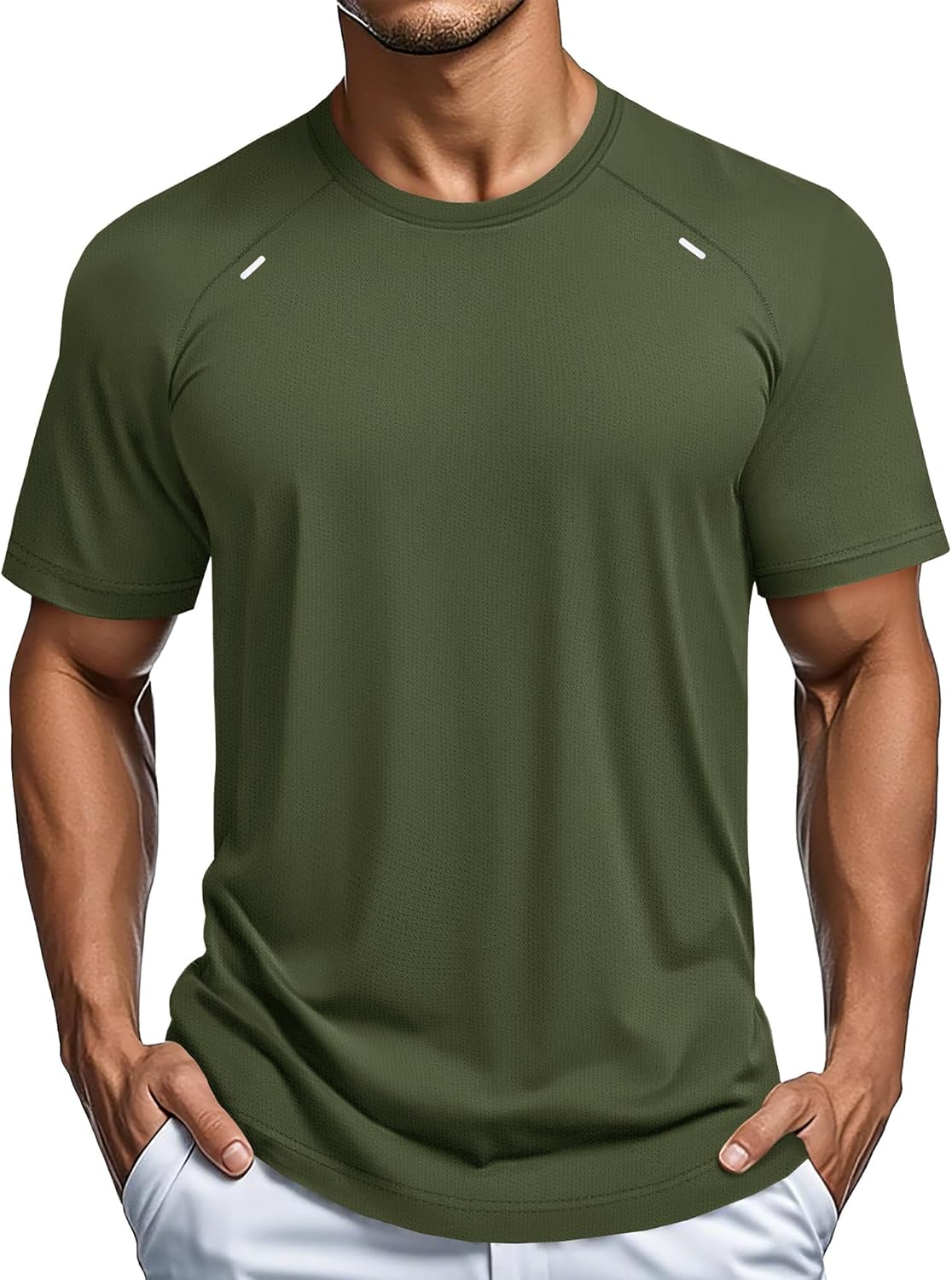 Men's Dry Fit Shirts Mesh Short Sleeve Athletic Lightweight Workout Performance Hiking Shirt