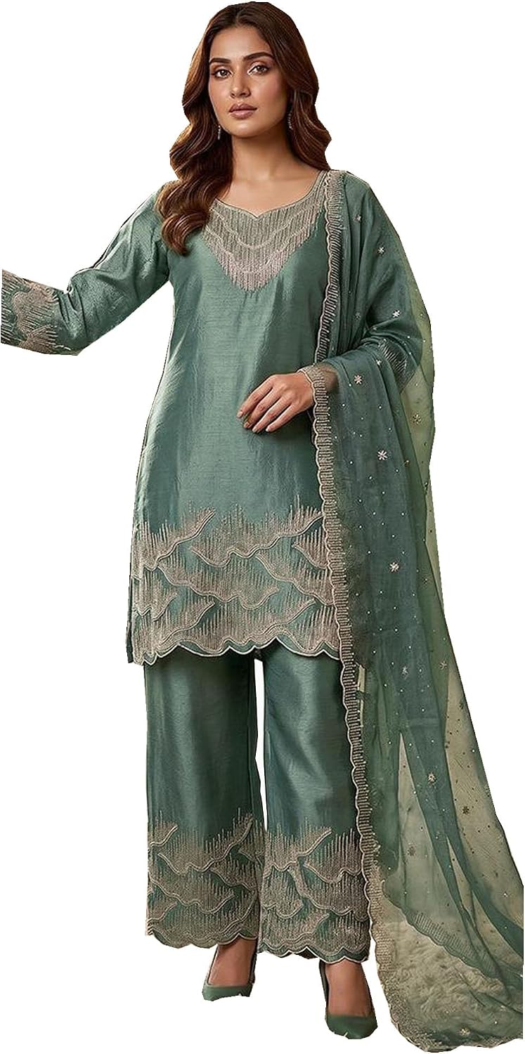 Ethnic Stylish Party Wear for Women Stitched Indian Pakistani Salwar Kameez Palazzo Suit