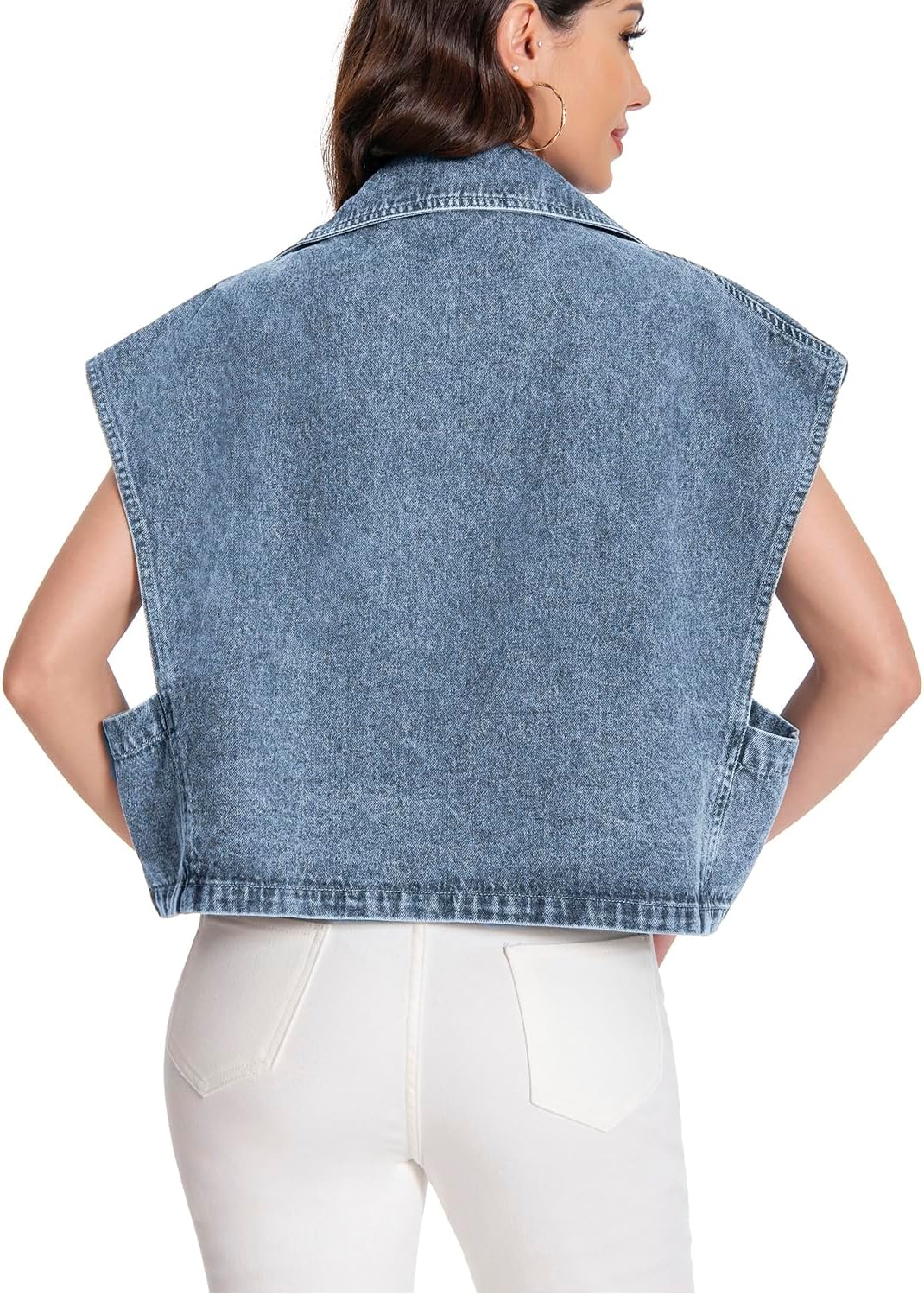 Women's Vest Jean Cropped Casual Lightweight Jacket Perfect for Spring Summer Outfits Women's Vest Jean Cropped Casual Lightweight Jacket Perfect for Spring Summer Outfits