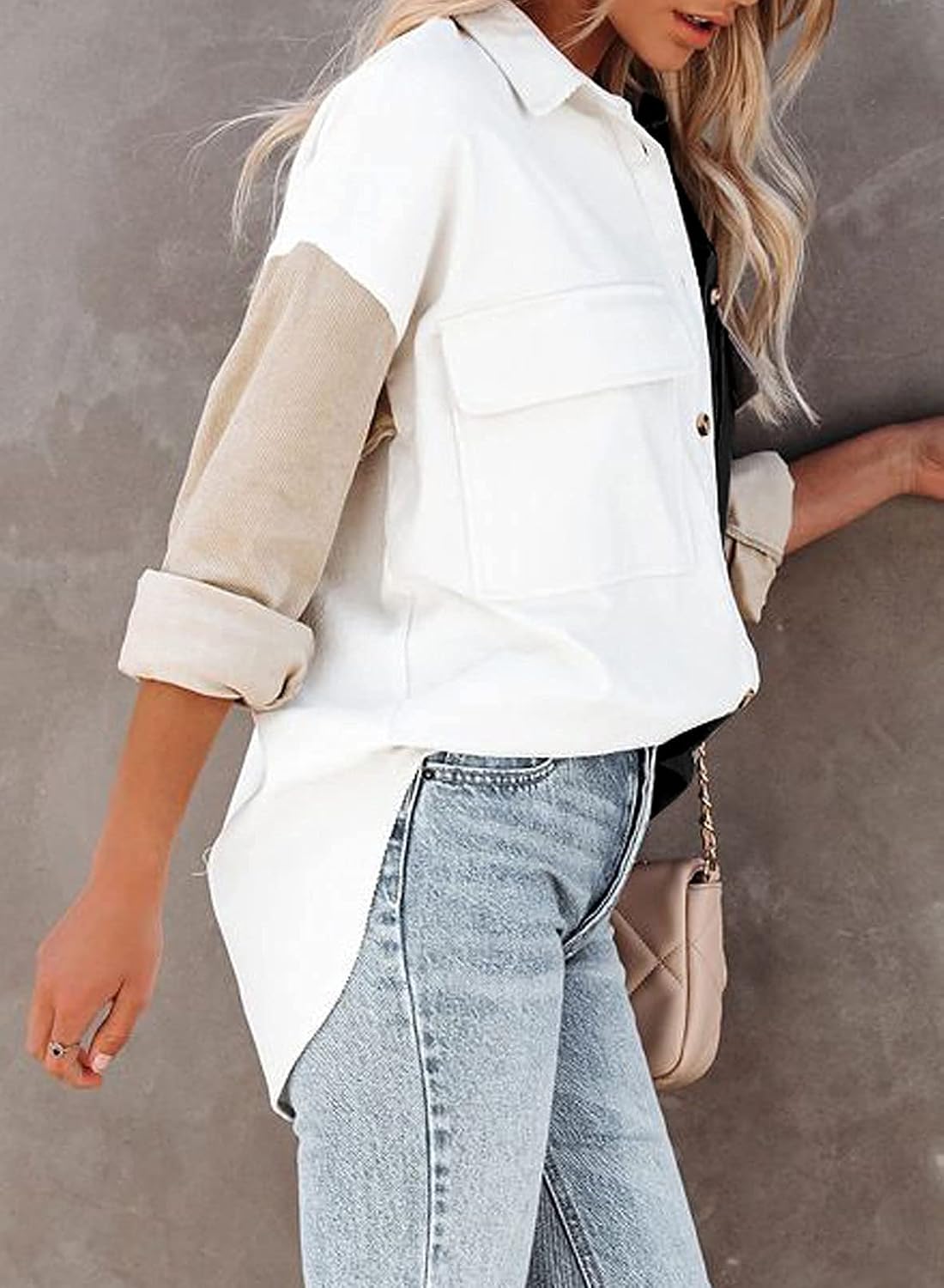 Womens Corduroy Button Down Shirts Boyfriend Long Sleeve Blouses Tops Womens Corduroy Button Down Shirts Boyfriend Long Sleeve Blouses Tops