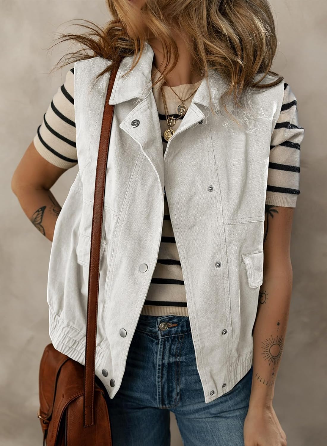 Womens Vests Spring Summer Outerwear Button Down Lapel Collar Elastic Hem Sleeveless Jacket Cargo Vest Tops Womens Vests Spring Summer Outerwear Button Down Lapel Collar Elastic Hem Sleeveless Jacket Cargo Vest Tops