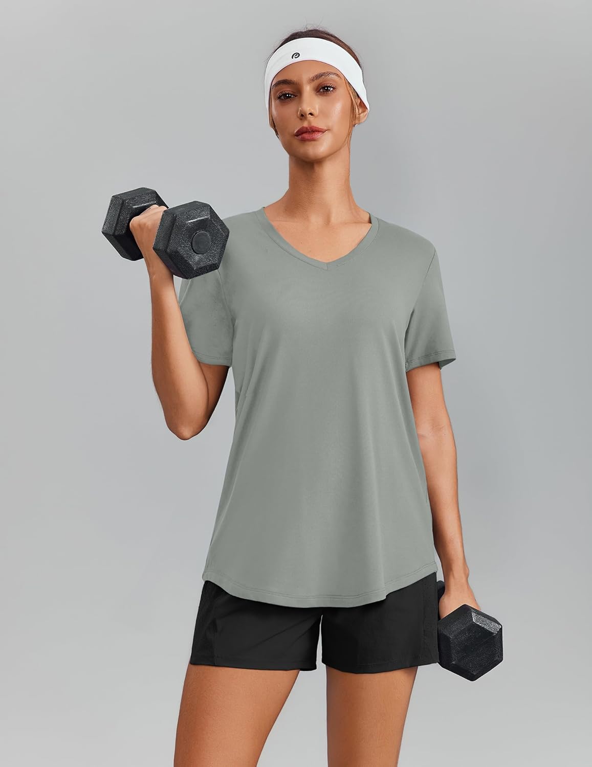 Soft Workout Tops for Women Short Sleeve V Neck Moisture Wicking UPF Sun Protection Quick Dry Gym Shirts Soft Workout Tops for Women Short Sleeve V Neck Moisture Wicking UPF Sun Protection Quick Dry Gym Shirts