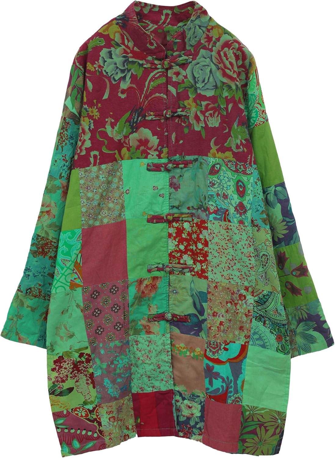 Women's Patchwork Jacket Boho Floral Lightweight Spring Fall Coat Artistic Vintage Bohemian Outerwear Women's Patchwork Jacket Boho Floral Lightweight Spring Fall Coat Artistic Vintage Bohemian Outerwear