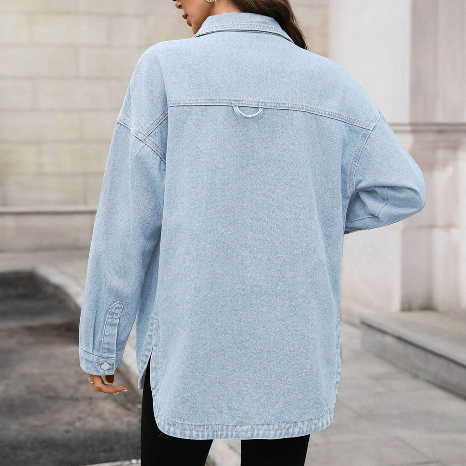 Women's Lapel Jean Jacket Loose Button Down Open Fron Long Sleeve Casual Boyfriend Shirts Women's Lapel Jean Jacket Loose Button Down Open Fron Long Sleeve Casual Boyfriend Shirts
